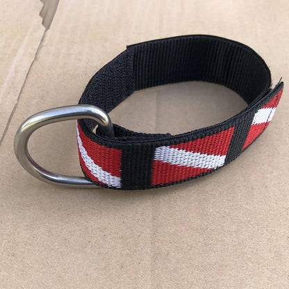 Adjustable Scuba Diving Wrist Lanyard - Metal D-Ring Webbing Strap for Freediving & Swimming Equipment