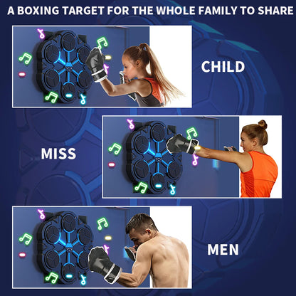 Smart Music Boxing Trainer - Wall-Mounted Electronic Strike Target for Home Indoor Training & Reaction Development