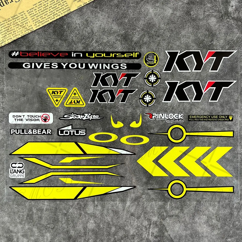 Reflective Motorcycle Helmet Visor Sticker - Waterproof Racing Decals for SHOEI, HJC, KYT Helmets