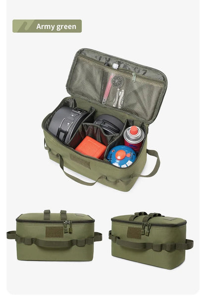 Large Capacity Camping Gas Canister Storage Bag - Multi-Purpose Outdoor Cookware & Ground Nail Tool Organizer Kit