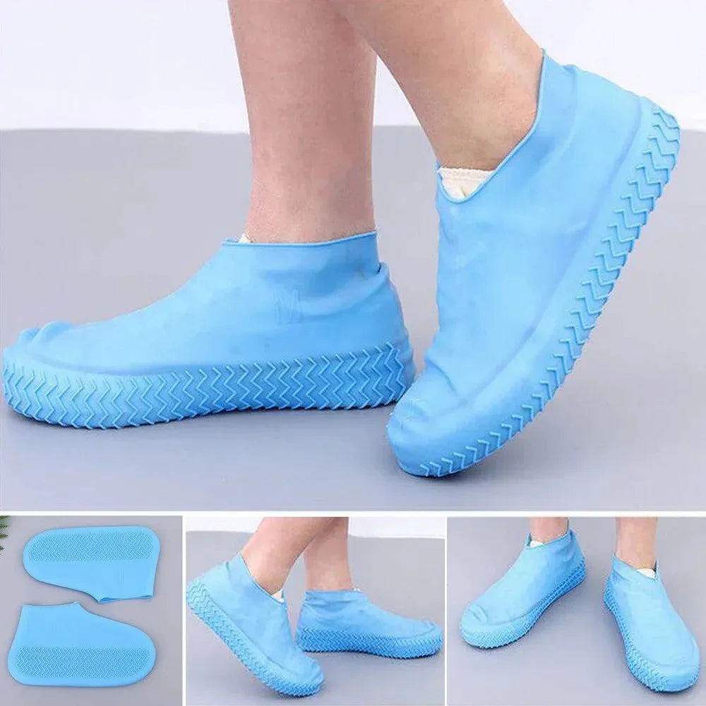 Silicone Waterproof Shoe Covers - Slip-Resistant Reusable Rain Boot Protectors for Outdoor Activities