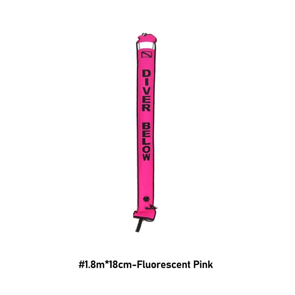 Professional Scuba Diving Safety Signal Tube - High Quality Inflatable Surface Marker Buoy (SMB) - 1.2M/1.5M/1.8M Diver Below Safety Sausage
