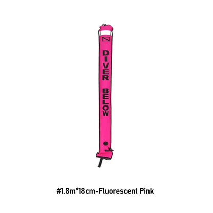 Professional Scuba Diving Safety Signal Tube - High Quality Inflatable Surface Marker Buoy (SMB) - 1.2M/1.5M/1.8M Diver Below Safety Sausage