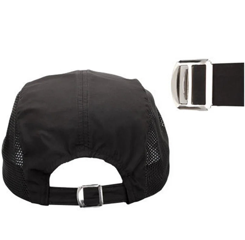 Quick-Dry Mesh Running Cap - Adjustable Breathable Baseball Visor for Outdoor Sports