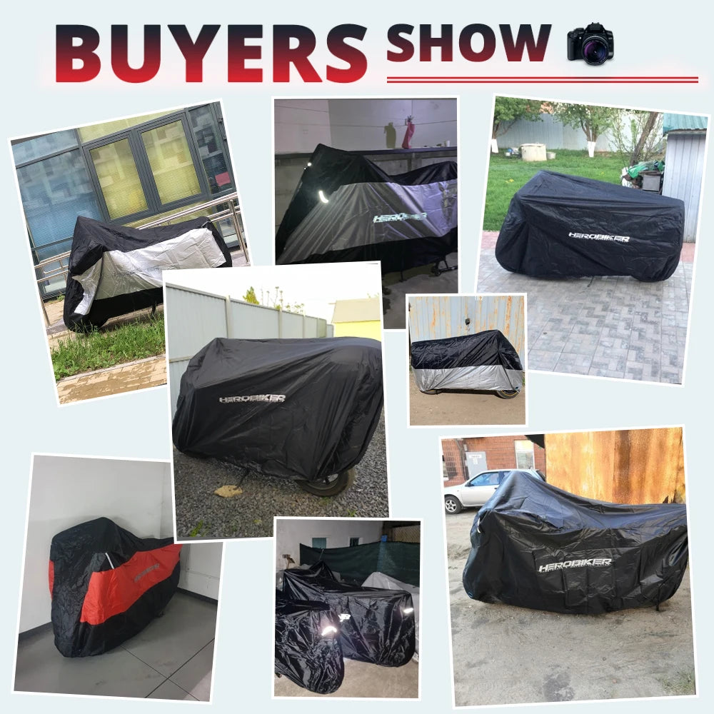All-Season Waterproof Motorcycle Cover - UV Protection, Dustproof, Indoor/Outdoor for Motorbikes & Scooters