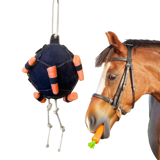 Hanging Hay Feeder Ball - Horse Treat Dispenser Toy for Stress Relief | Carrot Feeding Ball for Horses, Goats & Sheep