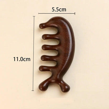 Wooden Scalp Massage Comb - Natural Wood Head Massager for Relaxation & Hair Care
