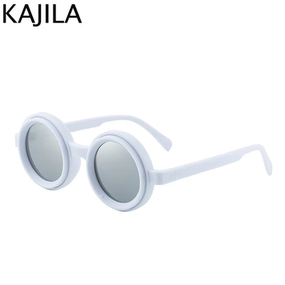 Polarized Steampunk Round Sunglasses - ND9 Adjustable Dimming, Small Frame Light-Reducing Eyewear for Men, Fishing & Driving UV400