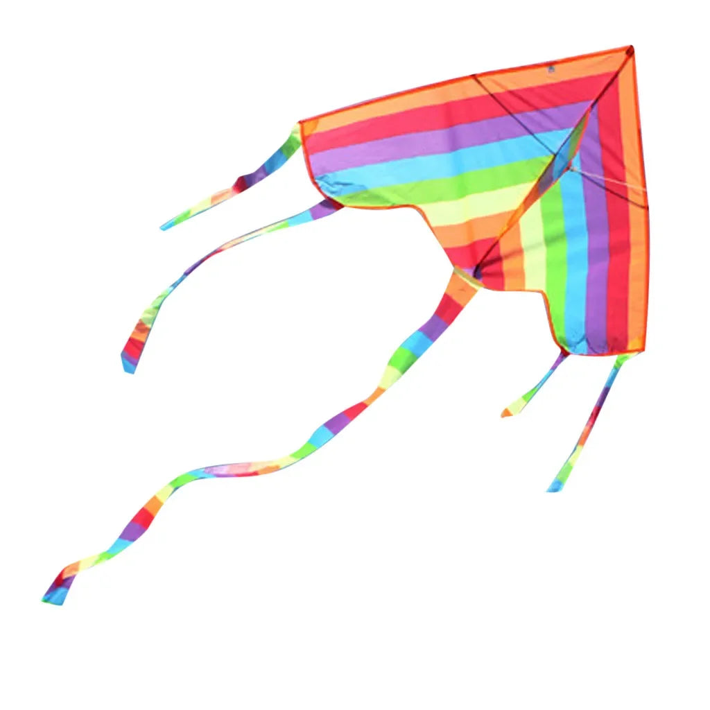 Rainbow Kite with Long Tail - Easy Flying Design with 30m Line for Kids and Outdoor Fun