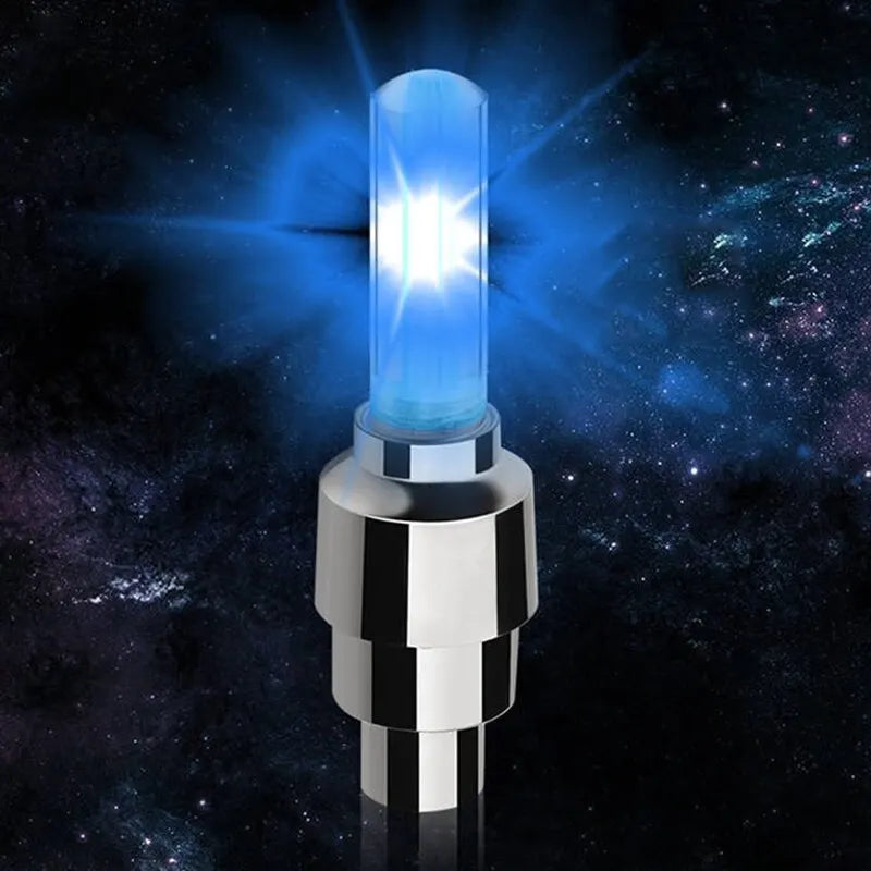 LED Tire Valve Cap Lights - Waterproof Neon Flash Lamp for Car, Motorcycle & Bicycle Wheels (2/4 Pack)