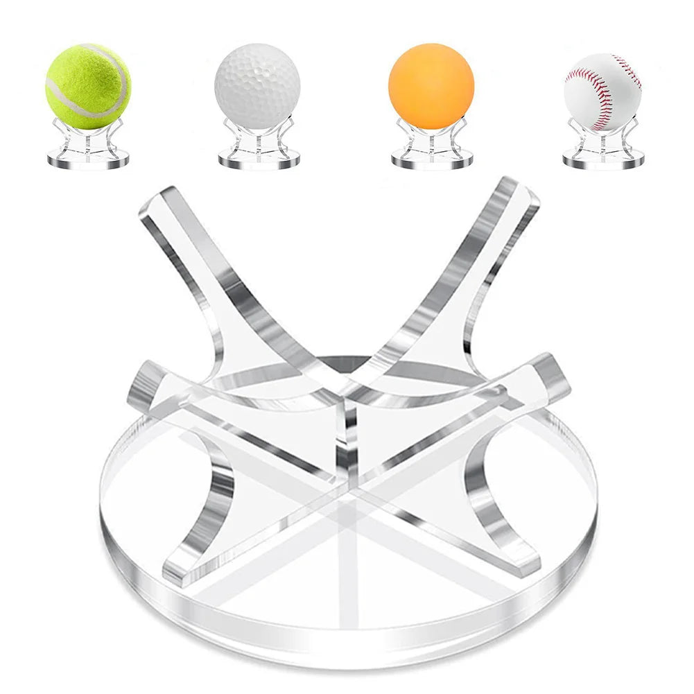 Premium Acrylic Ball Display Stand - Clear Multi-Function Holder for Baseball, Golf, Softball, Tennis & Basketball Spheres