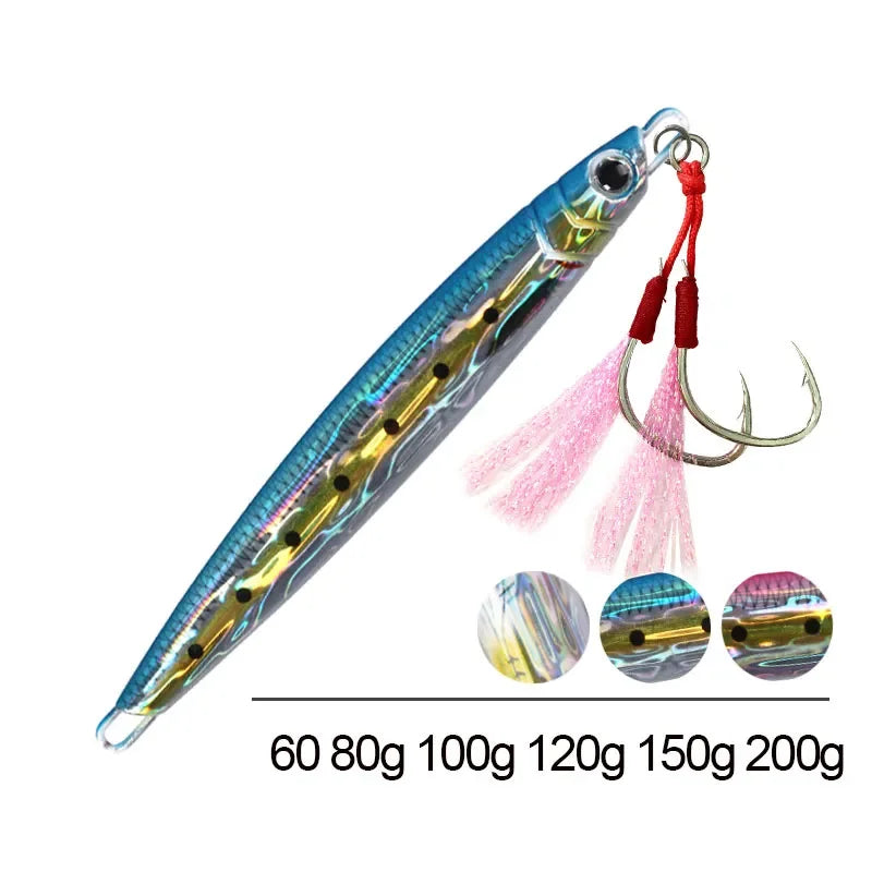 Majorcraft Jigpara 3D Print Metal Vertical Spoon - Fast Sinking Fishing Lure for Carp & Sea Spinning (60g-200g)