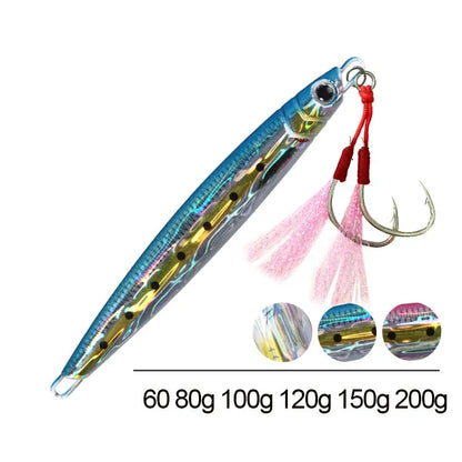 Majorcraft Jigpara 3D Print Metal Vertical Spoon - Fast Sinking Fishing Lure for Carp & Sea Spinning (60g-200g)