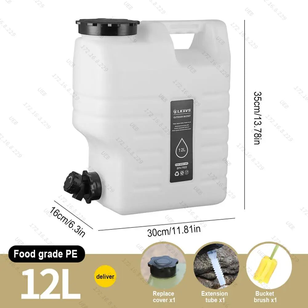 Portable Water Container with Electric Pump - 11L/12L Camping Water Dispenser for Outdoor Use