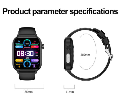 Advanced Health Monitoring Smart Watch - ECG+PPG, Blood Pressure, Heart Rate, 1.96" AMOLED Display, 100+ Sports Modes (Men & Women)