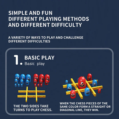 Tic Tac Toe Strategy Board Game - Big Eat Small Educational Thinking Game for Kids - Parent-Child Interactive Learning Toy - Christmas Gift