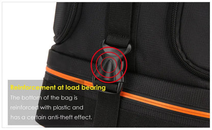 Large Capacity Camera Backpack - Waterproof Oxford DSLR Bag with 15.6" Laptop Compartment