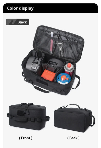 Large Capacity Camping Gas Canister Storage Bag - Multi-Purpose Outdoor Cookware & Ground Nail Tool Organizer Kit