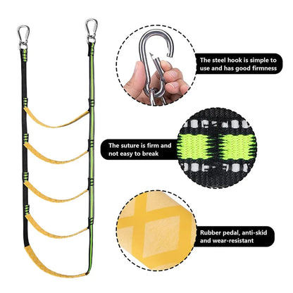 Portable Nylon Boat Rope Ladder - 3/4/5 Step Auxiliary Boarding Ladder for Marine & Water Sports