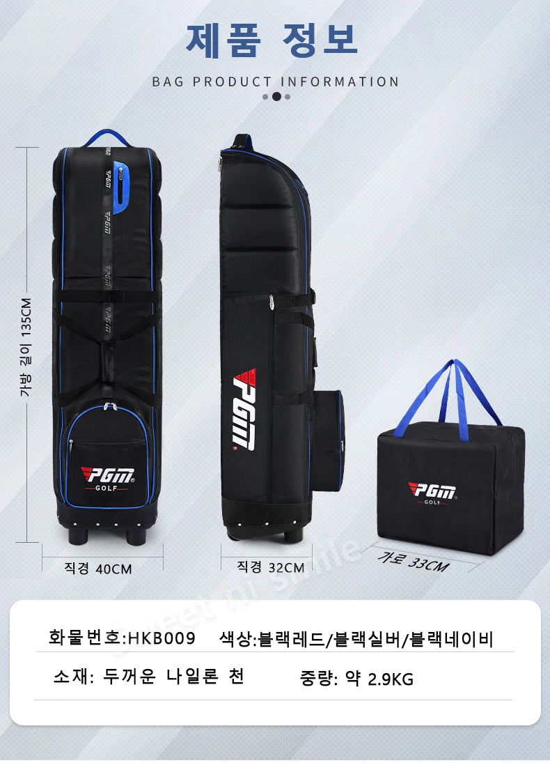 Golf Travel Bag with Wheels - Foldable Airline Golf Club Cover with Padded Straps for Air Travel