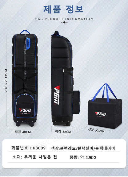 Golf Travel Bag with Wheels - Foldable Airline Golf Club Cover with Padded Straps for Air Travel