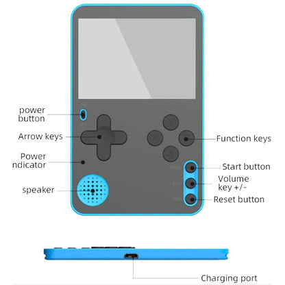 Portable Retro Handheld Game Console - 500 Classic Games - LCD Screen - Rechargeable - Gift for Kids & Adults