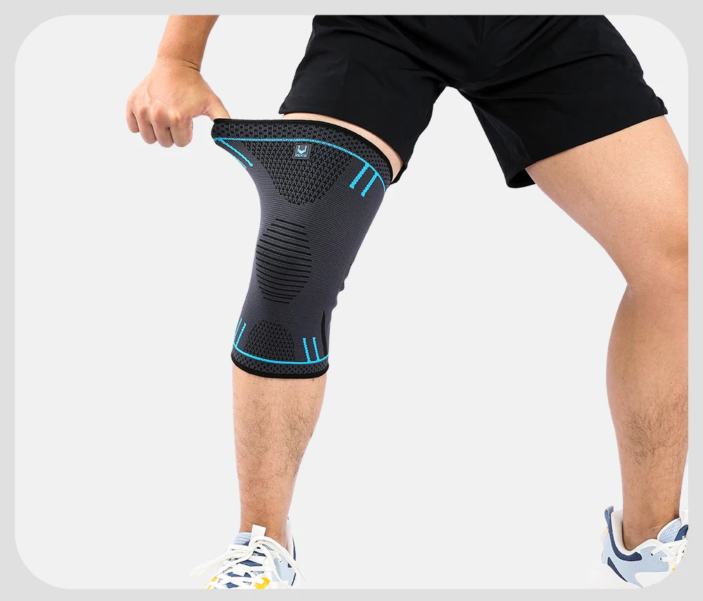 Compression Knee Support Sleeve - Elastic Breathable Knee Brace with Cushioning for Basketball, Volleyball, Running & Gym