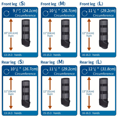 2PCS Equestrian Horse Leg Boots - Anti-Collision Racing Protection with Neoprene Material for Soft Shock Absorption