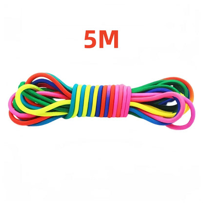 Adjustable Elastic Jump Rope - 5-10M Super Stretch Rubber Training Strap for Indoor/Outdoor Group Exercise & Endurance Workouts