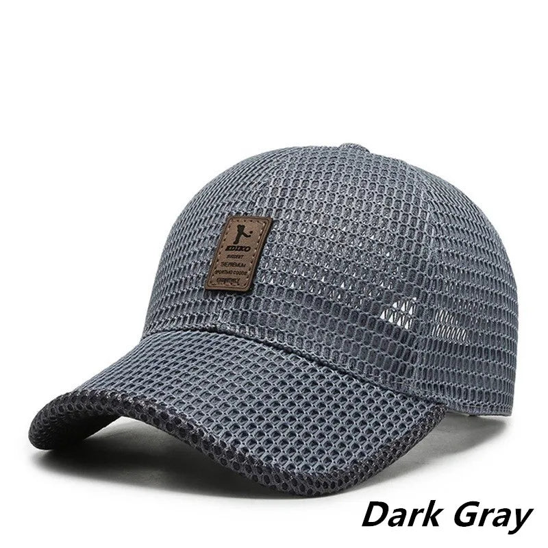 Men's Breathable Mesh Baseball Cap - Quick-Dry Anti-UV Sports Visor for Tennis, Golf & Hiking