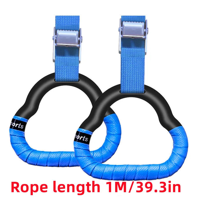 Kids Gymnastics Rings - Non-Slip Adjustable Straps, Pull-Up Workout & Swing Fitness Equipment