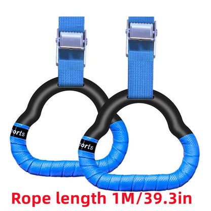 Kids Gymnastics Rings - Non-Slip Adjustable Straps, Pull-Up Workout & Swing Fitness Equipment