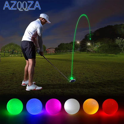 LED Golf Balls - 5 Pack Glow in the Dark Night Training Balls (Blue, Orange, Red, White, Green, Pink)