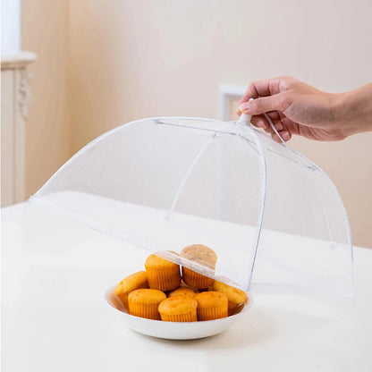 Foldable Mesh Food Covers - Washable Insect Proof Dish Protection for Kitchen Tables (3-Pack)