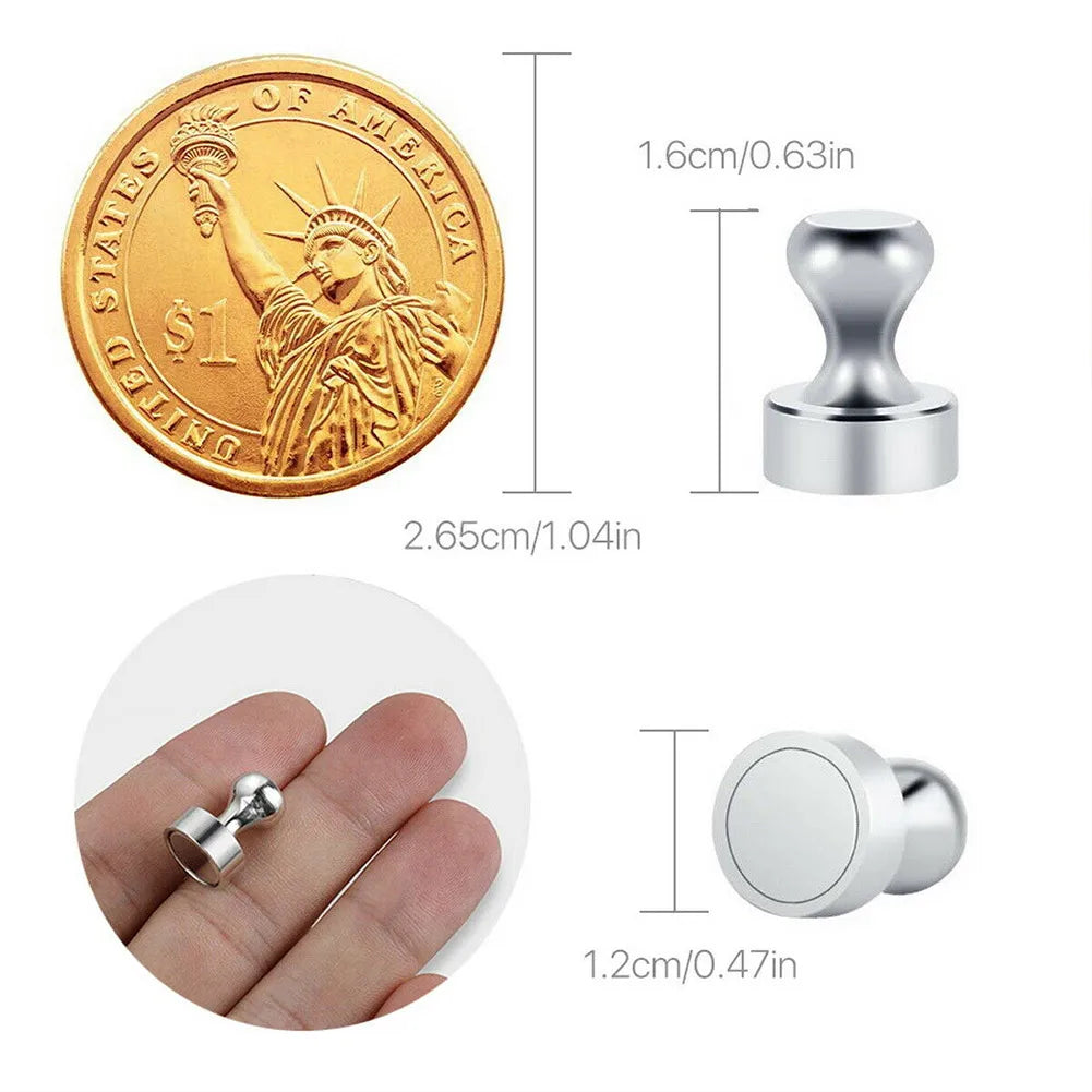 Neodymium Magnetic Push Pins - N48 Super Strong Cone Magnets for Boards, Fridge & Organization (10/20 Pack)