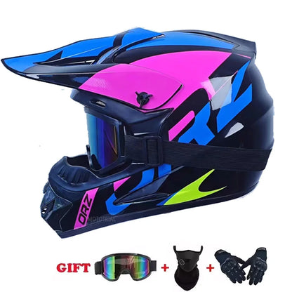 Youth Motocross Full Face Helmet - Kids Off-Road Safety Helmet with DOT Protection