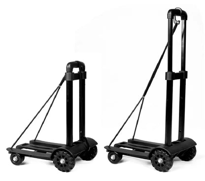 Foldable Shopping Cart with 2/4 Wheels - Portable Household Grocery & Luggage Trolley