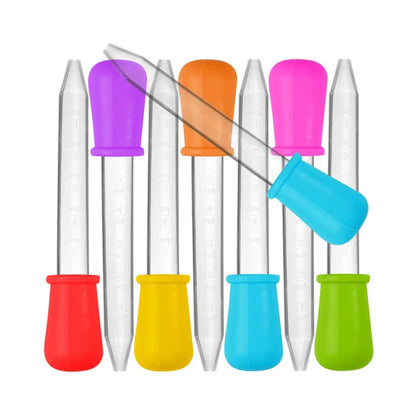 5-Pack 5ml Silicone Pipette Droppers - Multi-Purpose for Medicine, Lab, Eye & Ear Care