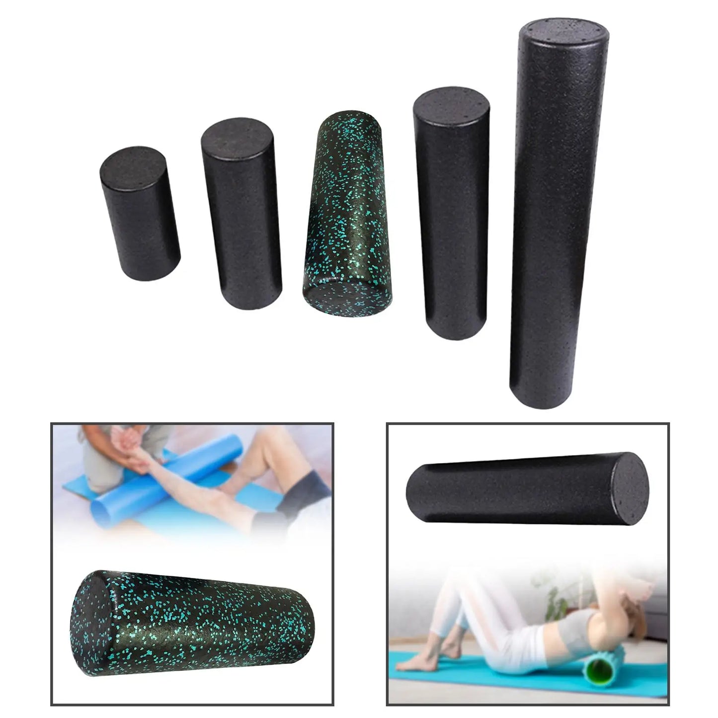 High Density Round Foam Roller Lightweight Pilates Yoga Column for Balance Training Waist Arm Stretching Workout