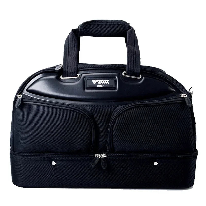 PGM Authentic Men's Golf Clothing Bag YWB005 - Double-Decker All-Black Design with Super Large Capacity, High-End Ball Bag