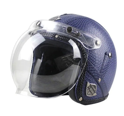 Retro Motorcycle Helmet Bubble Visor - Anti-Fog UV Protection HD Lens for Open Face Half Helmets