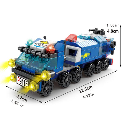 6-in-1 Mini Building Blocks Set - DIY Police, Fire Truck, Castle & More Educational Construction Toy (Ages 6+)
