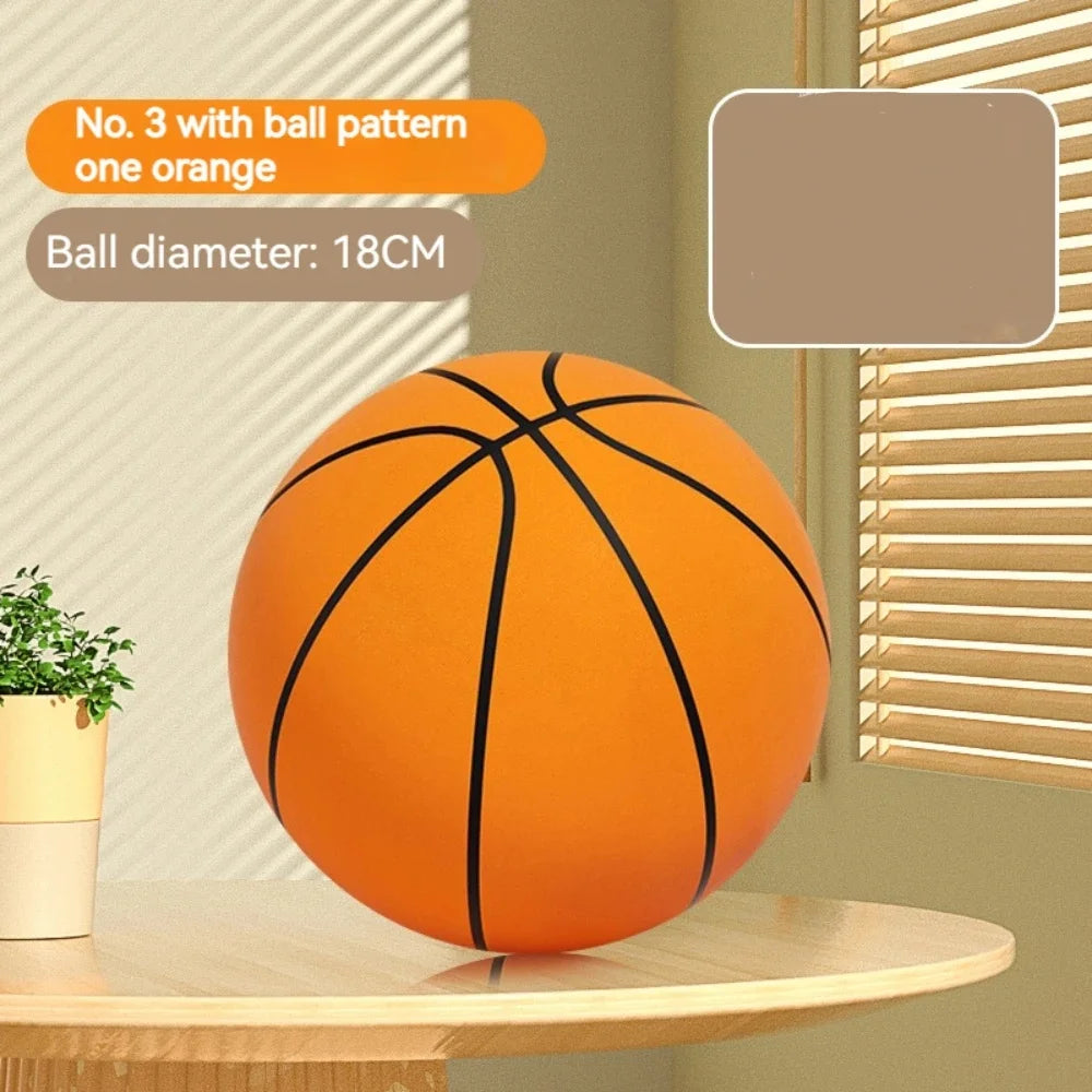 Silent Foam Basketball - 18cm Indoor Safe Soft Squeezable Ball - No Noise Training Toy for Kids
