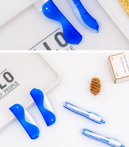 Portable Folding Travel Toothbrush - Disposable Camping Hiking Oral Hygiene Cleaning Tool for Sports & Survival Gear