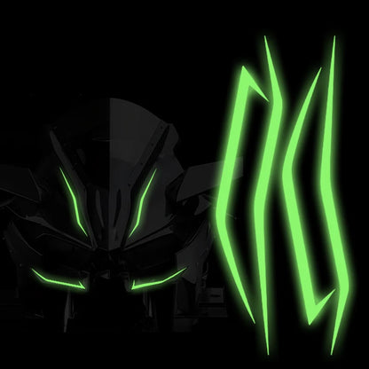 Glow-in-the-Dark Vinyl Decal Stickers for Kawasaki Ninja 400, H2, H2SX - Windscreen, Fairing, Headlight & Helmet