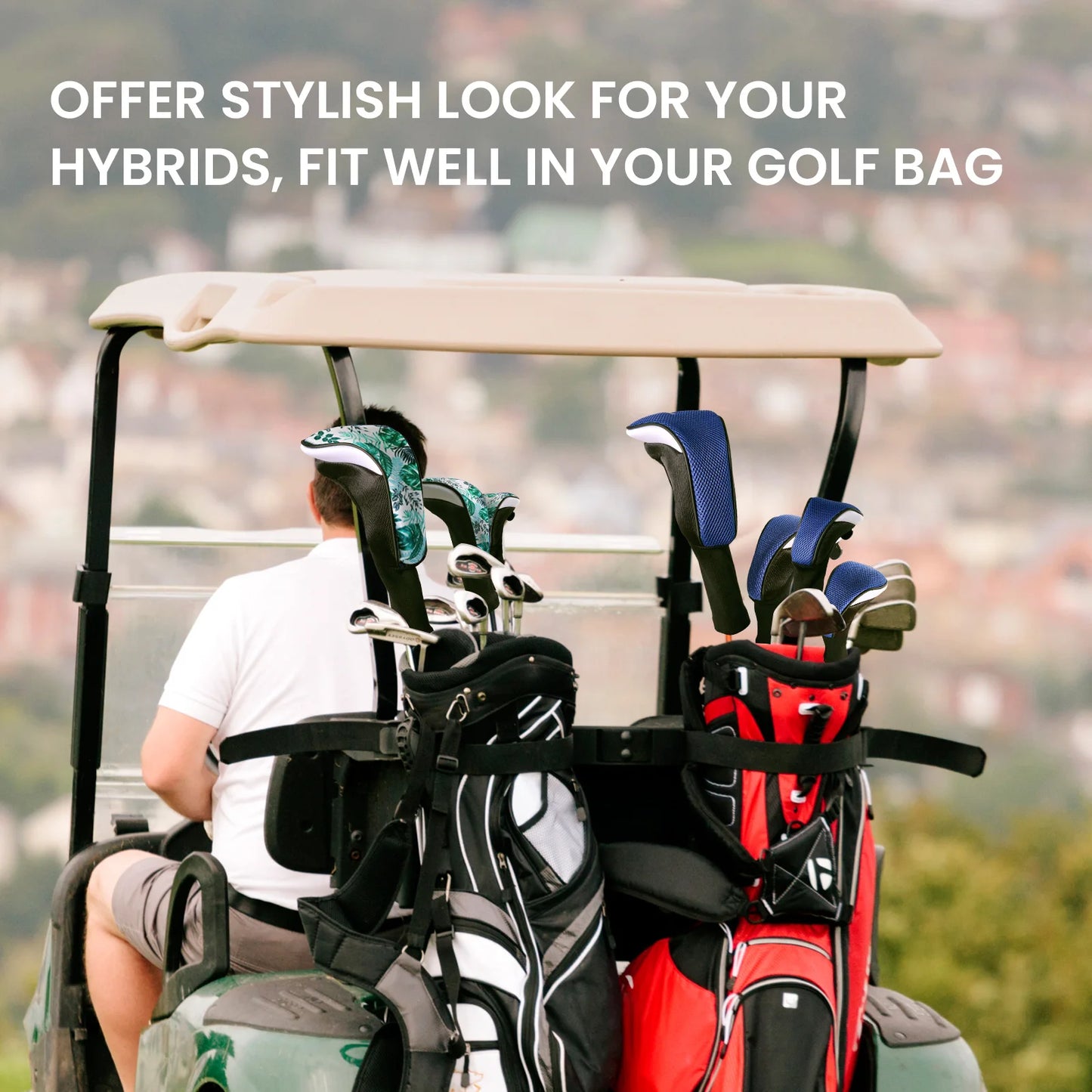 Premium Golf Club Head Covers for Woods & Hybrids - 1 Piece Long Neck Design