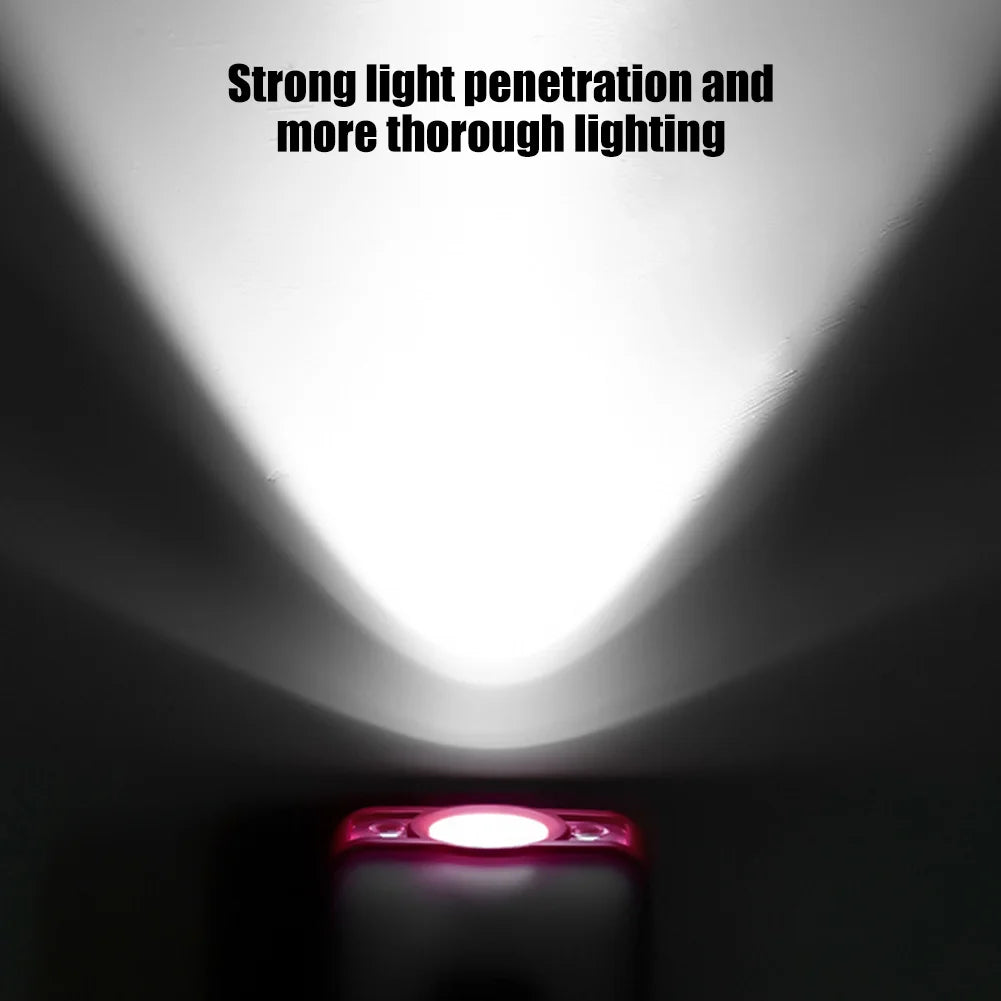 Rechargeable LED Hat Clip Light - XPG+COB 200LM Outdoor Headlamp with 1200mAh Battery, USB/Type-C Charging for Hiking, Emergency & Car Use