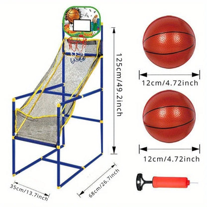Fun Arcade Basketball Game Set – Indoor/Outdoor Dual-Play Design with Easy Setup, Includes Pump & Balls, Perfect for Holiday and Birthday Gifts