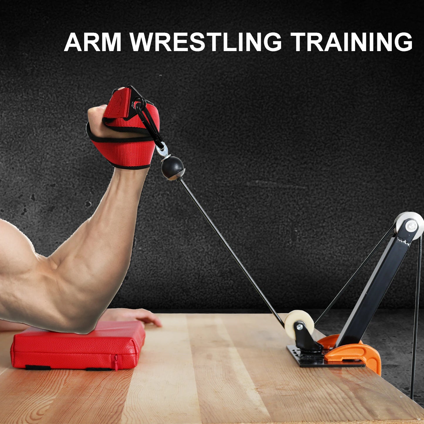 Professional Arm Wrestling Training Strap - Nylon & Polar Fleece Wrist Exerciser for Forearm & Bicep Strength