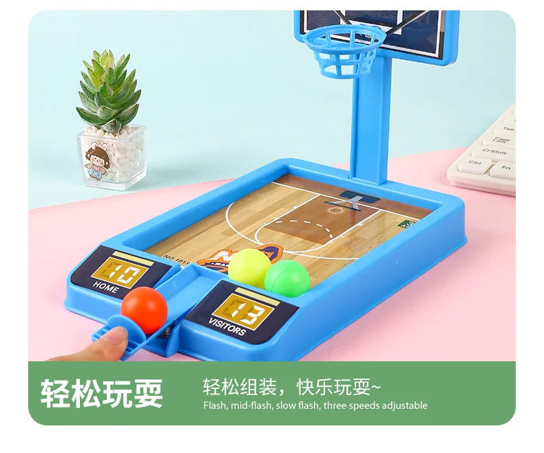 Mini Basketball Shooting Game - Desktop Basketball Hoop Toy for Kids & Family (Indoor Educational Game, 18x12cm)